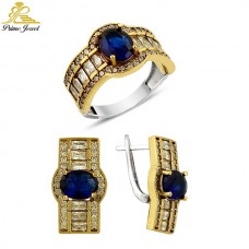 Gümüş Otantik Taşlı Set